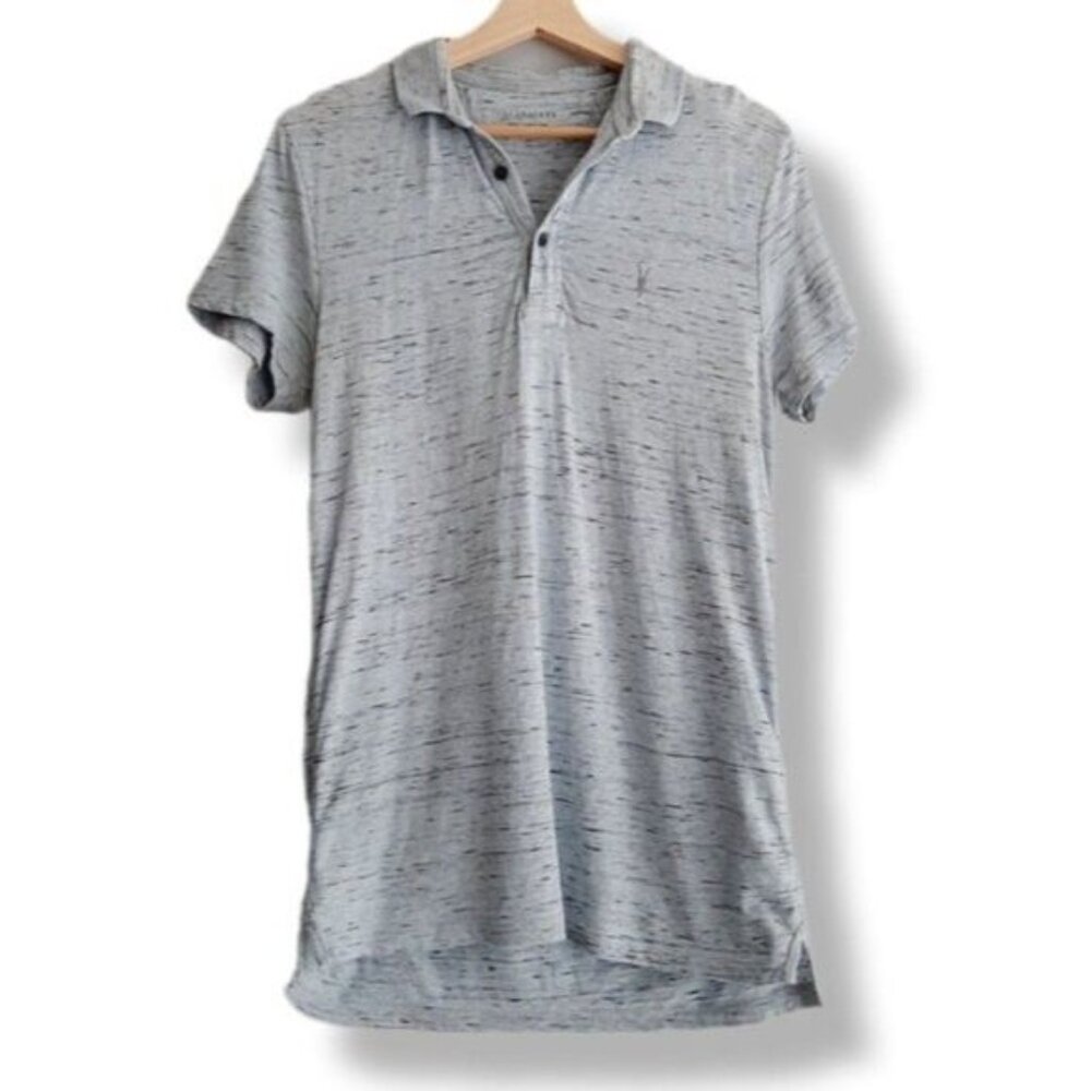 ALL SAINTS Bramford Midwest Polo Tee Men's Sz S Flawed